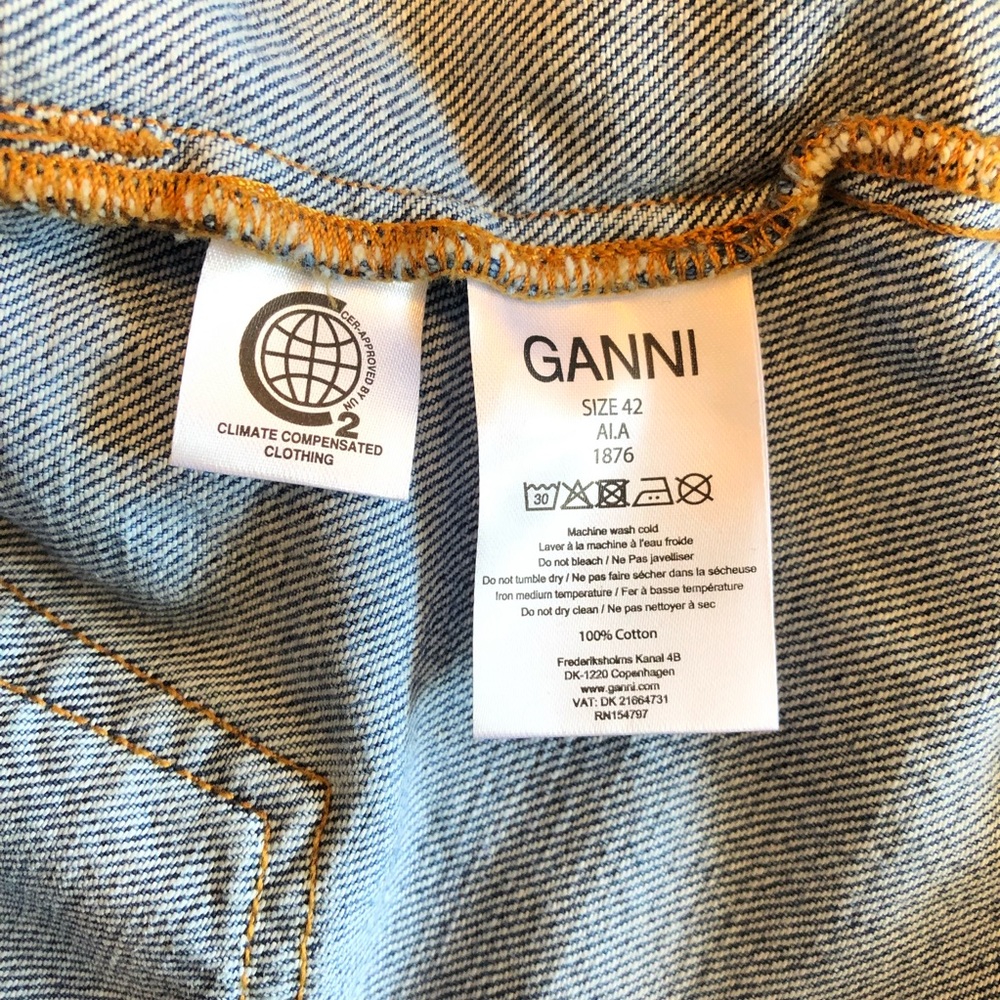 HP!πNWT GANNI Denim Mini Skirt size US 12/DK 42 - Picture 8 of 8